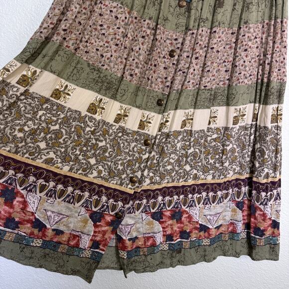 Vintage Carole Little Skirt Womens 14 Floral Mix Boho Flowy Cottagecore 90s Vtg - Picture 8 of 12